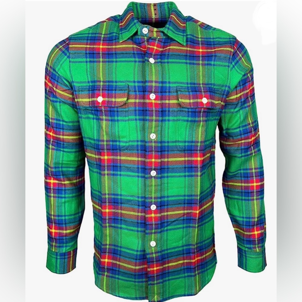 Polo Ralph Lauren- Plaid Button Front Flannel Men’s Long Sleeve Shirt- Size L